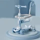 Детский самокат-трансформер CITY LINE Baby Care 388 с родительской ручкой голубой для мальчика - изображение 1
