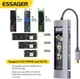 USB-хаб Essager 8 in 1 USB C HUB многофункциональный для ноутбука NVMЕ/SATA SSD Grey - изображение 3