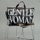Дорожня сумка листоноша Джентльвумен/Gentlewoman через плече полотняна підліткова універсальна чорна 32см*27см*58см (II) 33722 - зображення 3