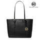 Шкіряна жіноча сумка Michael Kors Jet Set Travel Small Saffiano Leather Top-Zip Tote Bag чорна - зображення 3
