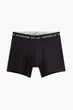 Набір удлиненных бавовняних боксерів H&M mid trunks розмір M 3 шт black 0086 - зображення 2