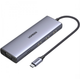 USB-хаб Ugreen CM498 USB3.1 Type-C to HDMI/VGA/USB 3.0х3/RJ45/SD/TF/PD/3.5мм TRRS 100W 10-in-1 Grey (15601) - зображення 1