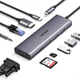 USB-хаб Ugreen CM498 USB3.1 Type-C to HDMI/VGA/USB 3.0х3/RJ45/SD/TF/PD/3.5мм TRRS 100W 10-in-1 Grey (15601) - зображення 2