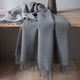 Плед Biederlack Cashmere-Plaid 490 GR, Grau-Silber Полуторний, 130x170 см Серый-Светло-серый - изображение 2