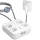 Мережевий фільтр трійник LENCENT SK002EU 3m 2500W 10A 8 в 1 3 USB + TYPE-C подовжувач розгалужувач з вимикачем - зображення 1