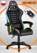Геймерское Кресло с RGB Подсветкой Черное Компьютерное Игровое Hell's HC-1003 LED RGB Black для Геймера до 120 кг - изображение 1
