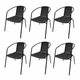 Комплект 6шт. садових стільців зі штучного ротангу Garden Chair Prato SC-039P Чорний - зображення 1