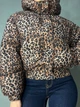 Куртка женская Lady Yep 9006 короткая с капюшоном леопардовый принт на резинке демисезонная 42 коричневая - изображение 6