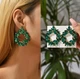 Сережки женские в камнях jeweston Зеленого цвета - изображение 3