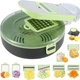 Овощерезка слайсер Vegetable Cutter 9 в 1 с корзиной-дуршлагом · ручной для нарезки овощей и фруктов - изображение 3