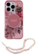 Etui Guess Hardcase IML Flowers With Pearl Strap MagSafe do Apple iPhone 16 Pro Max Pink (GUHMP16XHFWBRCESP) - obraz 1