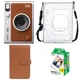 Подарунковий набір Камера для миттєвого друку Fujifilm INSTAX MINI EVO Hybrid Brown / Прозорий чохол / Картриджі на 20 фото / Коричневий фотоальбом на 108 фото - изображение 1