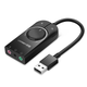 Звуковая карта Ugreen CM129 USB AUX jack TRS Mic+Ear SSS1629 Black (40964) - изображение 1