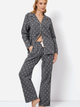 Piżama (koszula + spodnie) Aruelle Joy pajama long L Szara (5905616143255) - obraz 1