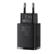 Мережевий зарядний пристрій Baseus 20W Compact Quick Charger QC3.0+PD3.0 20W USB+Type-C 3A Чорний - изображение 4
