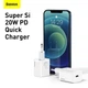 Мережевий зарядний пристрій Baseus 20W Super Si QC PD3.0 20W Type-C 3A Білий - изображение 9