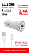 Ładowarka samochodowa Winner Group 1 x USB-A 18 W + kabel Lighting White (8591194069499) - obraz 2