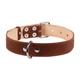 Шкіряний подвійний нашийник Collar Ш 35 мм Д 48-63 см Brown (02796) - зображення 1