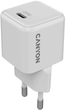 Ładowarka sieciowa Canyon CU20C GaN 20W White (CNS-CUW20C) - obraz 1