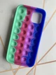 Силіконовий чохол Поп іт Антистрес Поп-Іт Pop It для iPhone 12/12 Pro Попіт Синьо-зелений - зображення 2