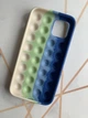 Силіконовий чохол Поп іт Антистрес Поп-Іт Pop It для iPhone 12/12 Pro Попіт Синьо-білий - зображення 2