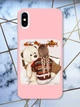 Матовий рожевий чохол на iPhone X / Xs дизайн Дівчинка з ведмедиком принт 117 - зображення 1