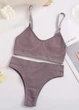 Жіночий еластичний комплект білизни в рубчик Comfort Summer (1630-42) Сливовий M FINETOO (42-44) - зображення 6