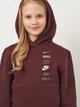 Детское теплое худи на флисе для девочки Nike K Nsw Club Flc Hdy Mlogo HQ0970-652 128-137 см Коричневое (197601380942) - изображение 4