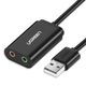 Звуковая карта Ugreen US205 USB AUX jack TRS Mic + Ear ALC4042 Black (30724) - изображение 2
