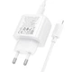 Сетевое зарядное устройство Hoco CS55A Surplus PD30W+QC3.0 (1USB-A/1C) + кабель Type-C to Lightning White - изображение 7