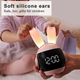 Аккумуляторний нічник-часи VHG F9, Rabbit Alarm Clock and Night Light, Pink - зображення 4