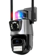 Вулична охоронна поворотна WIFI камера Dual Lens Zoom 8MP сирена, зум, iCSee віддаленим доступом онлайн - зображення 1