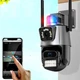 Вулична охоронна поворотна WIFI камера Dual Lens Zoom 8MP сирена, зум, iCSee віддаленим доступом онлайн - зображення 4