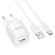 Сітчастий зарядний пристрій з кабелем HOCO C145A Charm single port QC3.0 - зображення 3