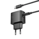 Зарядний пристрій із швидкою зарядкою PD45W та кабелем Type-C to Type-C HOCO CS62A |2Type-C| Чорний - зображення 5