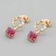 Сережки з кристалами Swarovski 48891 розмір 25х11 мм колір рожевий вага 3.1 г позолота 18К - зображення 1