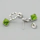 Сережки з кристалами Swarovski 48891 розмір 25х11 мм колір зелений вага 3.1 г позолота Біле Золото - зображення 2