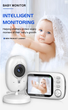 Видеоняня Baby Monitor ABM600 +гибкий держатель , датчик звука, беспроводная радионяня с портативным дисплеем и измерением температуры - изображение 5
