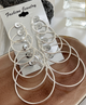 Набор серёжек 6 пар бижутерия кольца конго висячие Серебристые Fashion Jewelry 2,5 - 5 см (II) 20390 - изображение 3