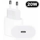 Быстрая зарядка для айфона айпада Apple 20W USB C Power Adapter Блок питания для айфон iPhone iPad Type C сетевое зарядное устройство на айфон айпад 20 Вт блок быстрой зарядки блочок тайп си адаптер Samsung Google Galaxy Xiaomi Redmi Huawei White MZPA-20W - изображение 1