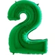 Фольгированный большой воздушный шар Grabo цифра "2" зеленая Green 40" 102 см 17980 - изображение 1