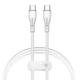 Кабель USB C 60W PD (1m) Veron CC06 Silicon — White - зображення 1