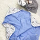 Махровий рушник з куточком для хлопчика 70х70 см Oh My Kids "Зайчики" блакитний - зображення 3