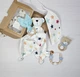 Набір для малюка: ведмедик, гризунець, слинявчик a.l.babybox Зірочки кольорові - зображення 1