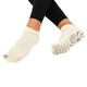 Носки для йоги и пилатеса с закрытыми пальцами нескользящие BLOOM YOGA SOCKS LB7081 (хлопок, спандекс, эластан, PVC, р-р 36-41, белый) - изображение 2