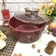 Кастрюля-казан круглая со стеклянной крышкой Top Kitchen 2,49 л, кастрюля с антипригарным мраморным покрытием Красная TК00051-Red - изображение 1