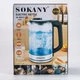 Электрический чайник стеклянный Sokany 2.5 литра с мерной шкалой электрочайник 1500 Вт - изображение 8