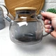 Термостійкий скляний чайник на плиту 1л Чорний перламутр Smokey Crystal - зображення 10