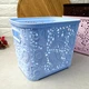 Высокая голубая ажурная корзинка без крышки 3.5л для хранения вещей - изображение 1