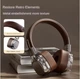 Бездротові навушники Ariettie CR-8 Retro TWS Samsung iPhone HIFI ігрова гарнітура з мікрофоном Коричневі - зображення 9